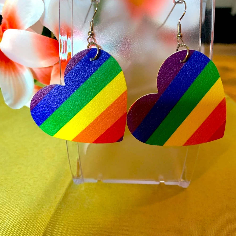 Rainbow Heart Earrings